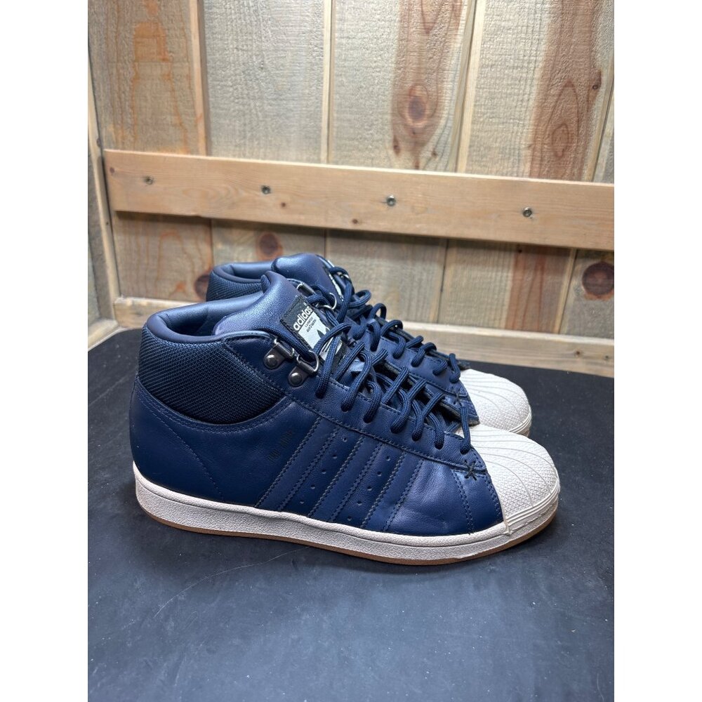 Adidas Pro Model BT Navy Blue & White Gum Sole Sneakers Mens 6.5